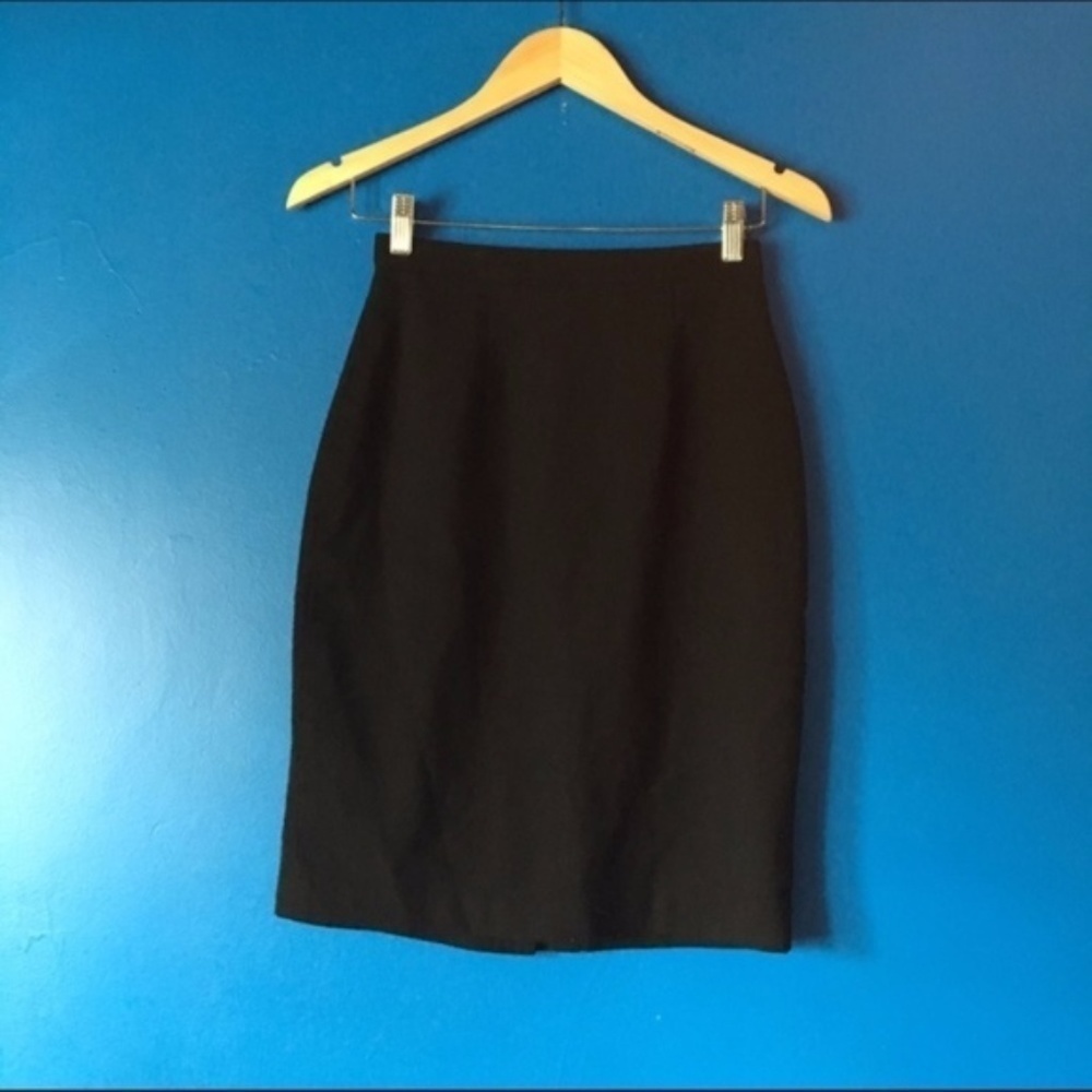 Black Wool Blend Pencil Skirt – Size 4